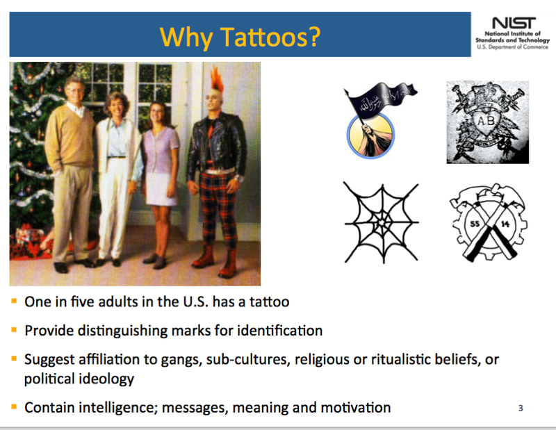 A slide from NIST tattoo research (Image: EFF)
